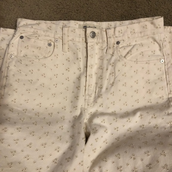 madewell perfect vintage jean in cream eyelet - Picture 4 of 7